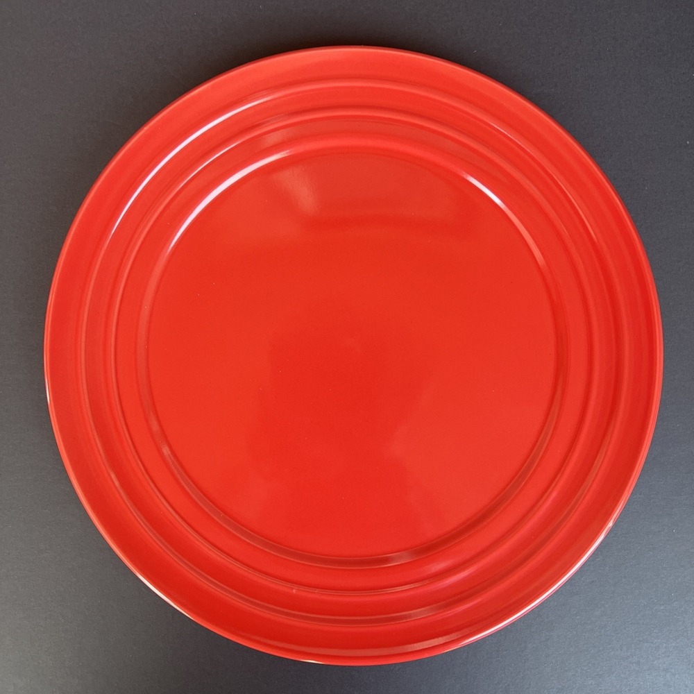 Rachael Ray Red Double Ridge Stoneware 11" Dinner Plate Replacement Never Used